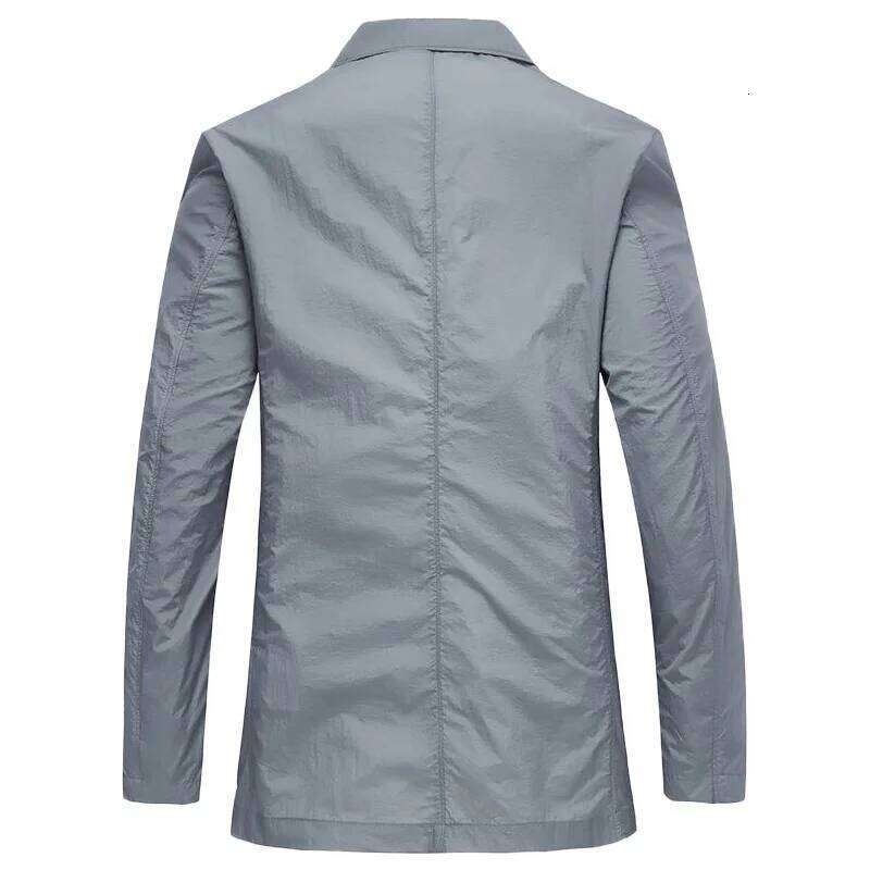 New Summer Man Thin Breathable Sunscreen Casual Solid Business Suits Coats Male Slim Elastic Blazers Jackets 4XL 26L0626 - view 5
