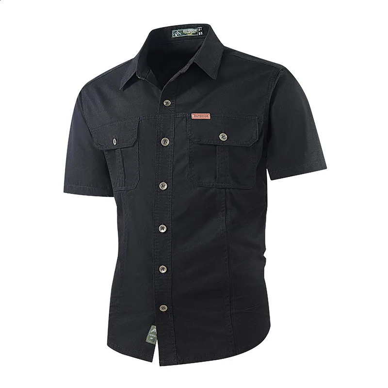 2026 Style American ShortSleeved Cotton Shirt for Men Workwear Outdoor LooseFitting Casual MultiComplimentary 260626 - view 4