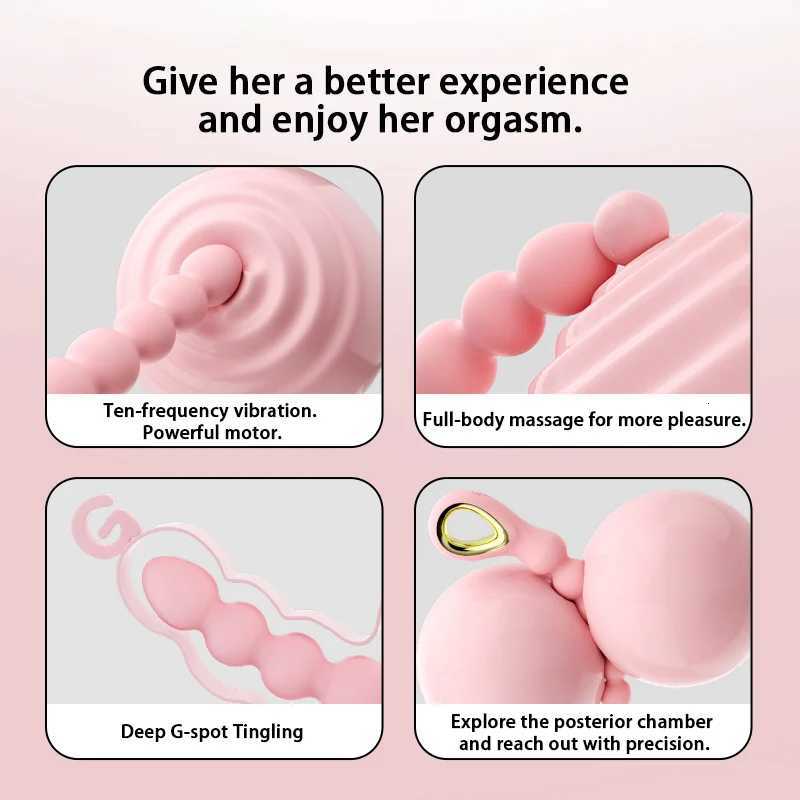vibrator anal sex plug anal sex toys silicone beads vibrator anal sex women sex toys 10 frequency vibrating g-spot orgasm M260626 - view 4