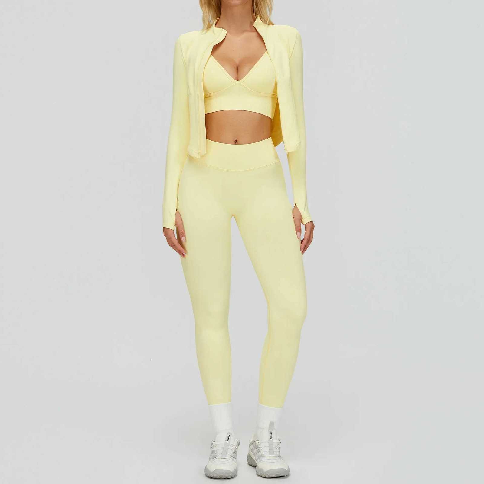 Seamless Yoga Set Gym 2/3PCS Workout Suits Athletic Wear Women Legging Fitness Bra Crop Top Long Sleeve Sports Suits Sportswear M260626 - view 5