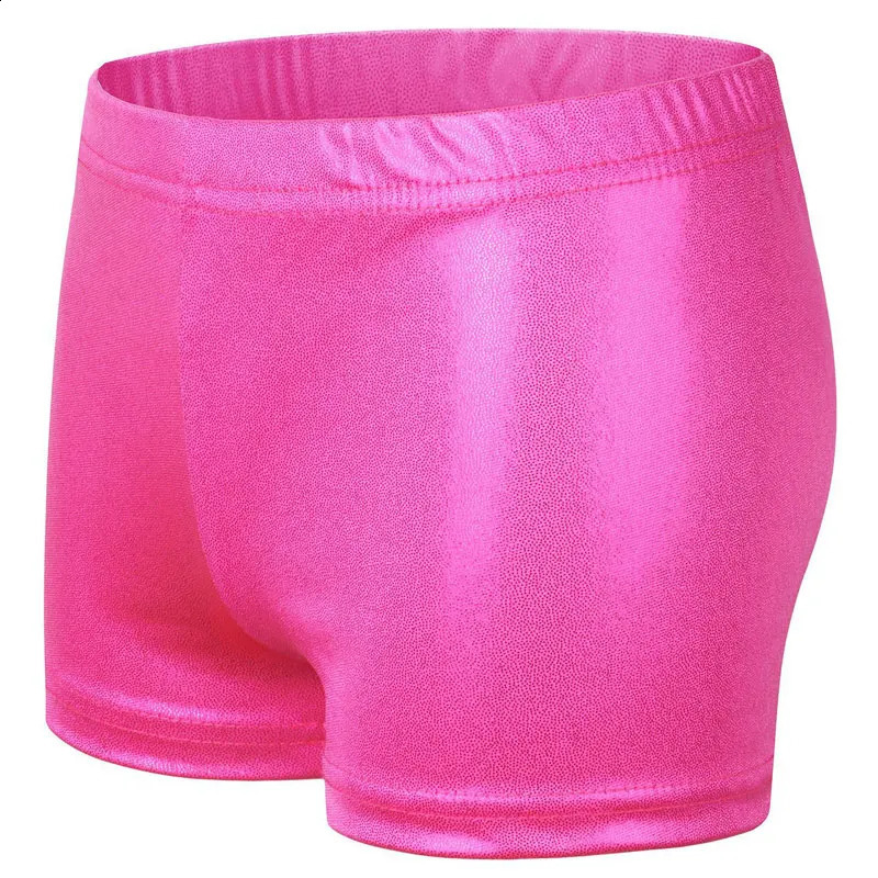 Dance Shorts for Girls Kids Bronzing Metallic Pants Elastic Children Glossy Gymnastic Dancewear Blank Solid Sports Shiny Glitter 260626 - view 3