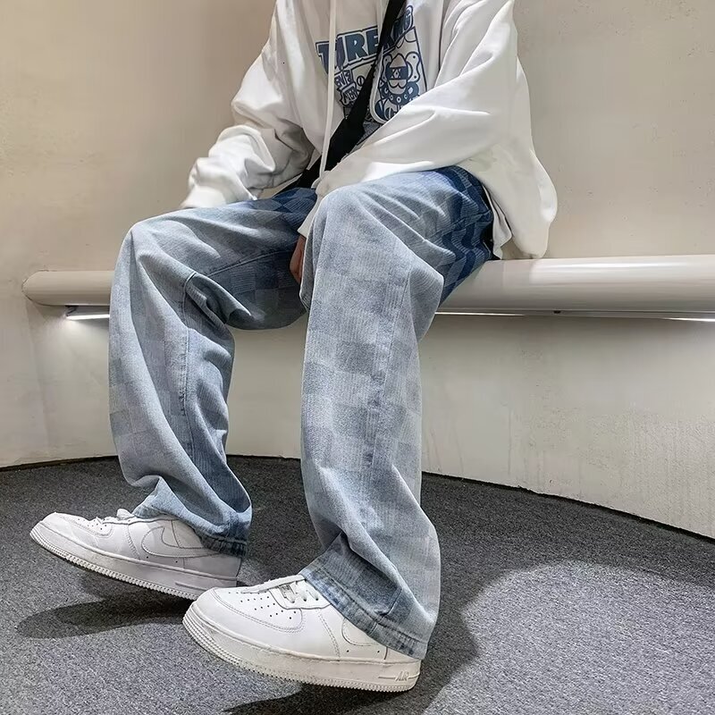 American-Style For Men, Summer Sports Casual Patchwork Long Pants, Unique Loose-Fitting Jogger Harem Trendy Pants