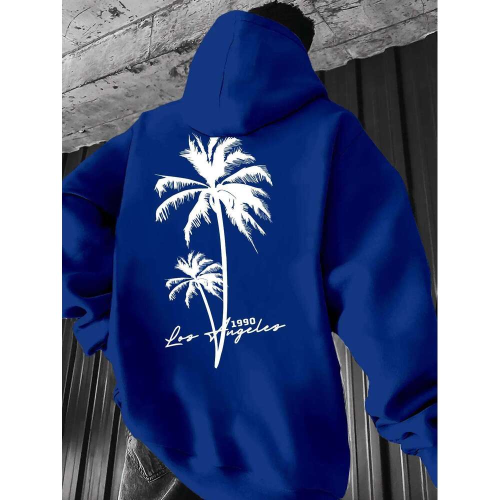 Coconut tree print fashion hooded minimalist style men's and women's sweatshirt holiday gift W260626 - view 4