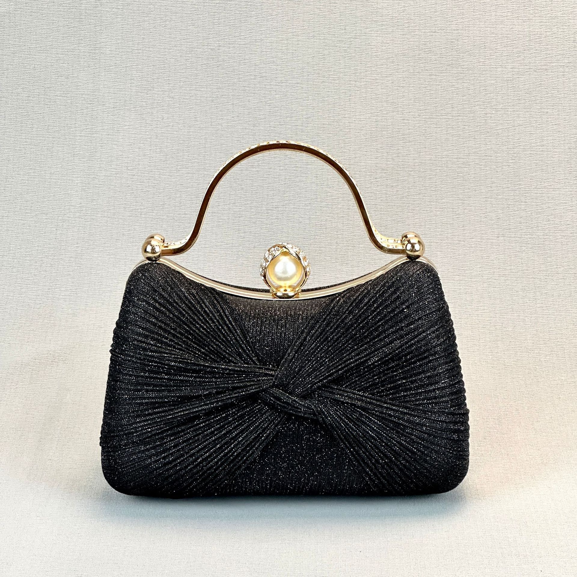 Cross-Border Wrinkle Bag for Women, Exquisite Handheld Evening Bag, Socialite Dress Party Crossbody Clutch, Light Luxury Style GLAMOR - view 3