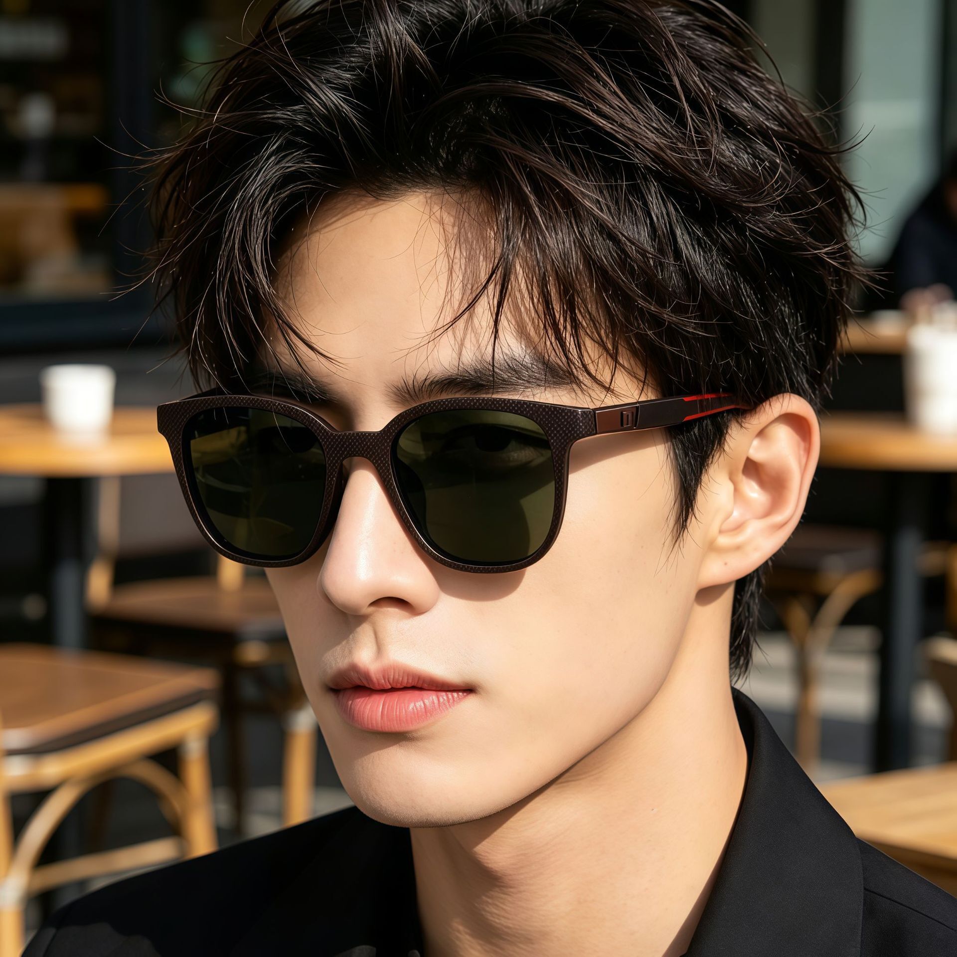 chic mens solar shades contemporary oval frame polarized lenses w superior sun defense - view 4