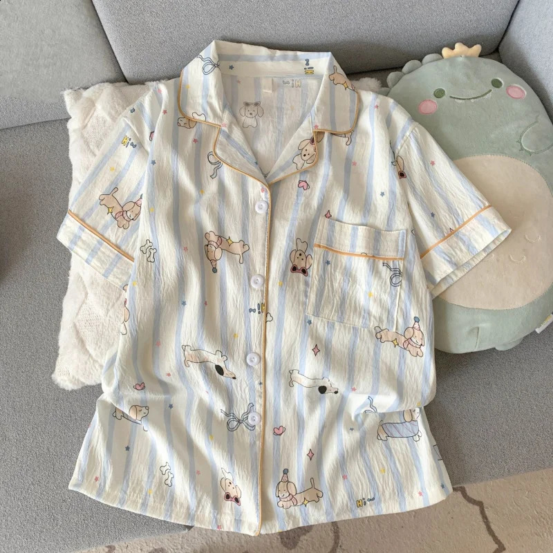2 Summer shortsleeve cloud cotton pajama set for women comfortable and trendy shorts that can be worn outside home wear 260625 - view 4