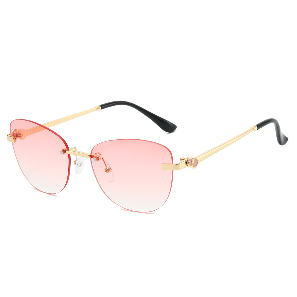 2026 Model Frameless Sunglasses, High-End Women's UV Protection European And American Sunglasses With Metal Legs - view 1