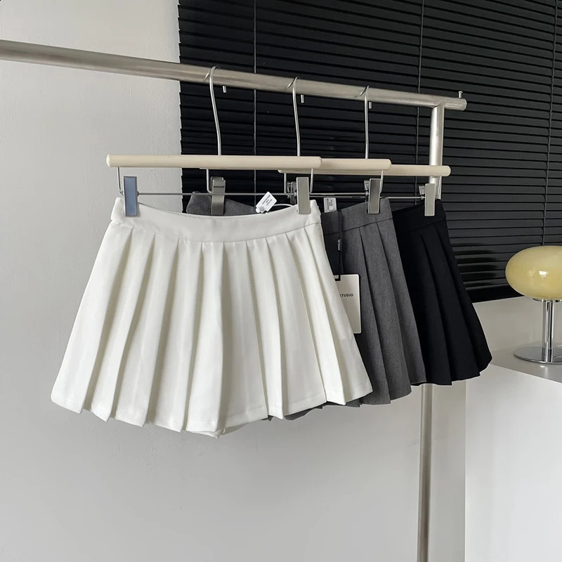 Y2k Mini Skirt Women Harajuku Preppy Black Pleated Skirts Summer Korean Kawaii Fashion High Waist White A Line Tennis Faldas 260626 - view 1