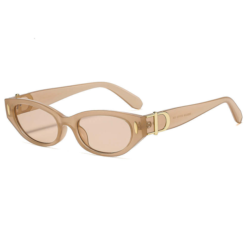 2026 Designer's New Small Frame Cat Eye Sunglasses Luxury European And American Street Photography Men's And Women's Sunglasses Versati - view 5