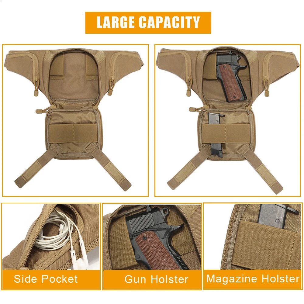 Sport Fanny Pack for Men Concealed Carry Waist Bag Hip Belt Outdoor Bumbag Waterproof Molle Pouch 260626 - view 6