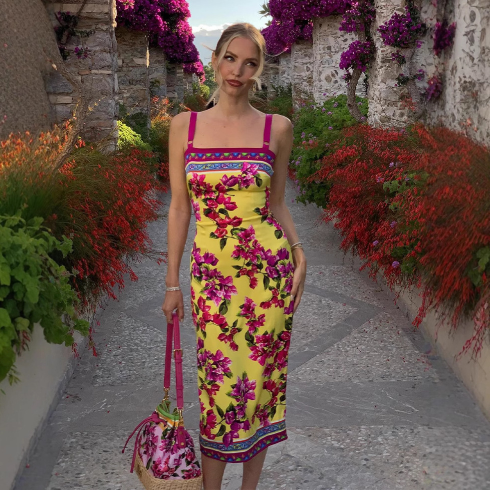 Womens Casual Mini Dress Womens Printed Thin Slit Sleeveless Elegant Slim Fit Summer Gown For Women Daily Daily Shopping Street Vacation Outfits
