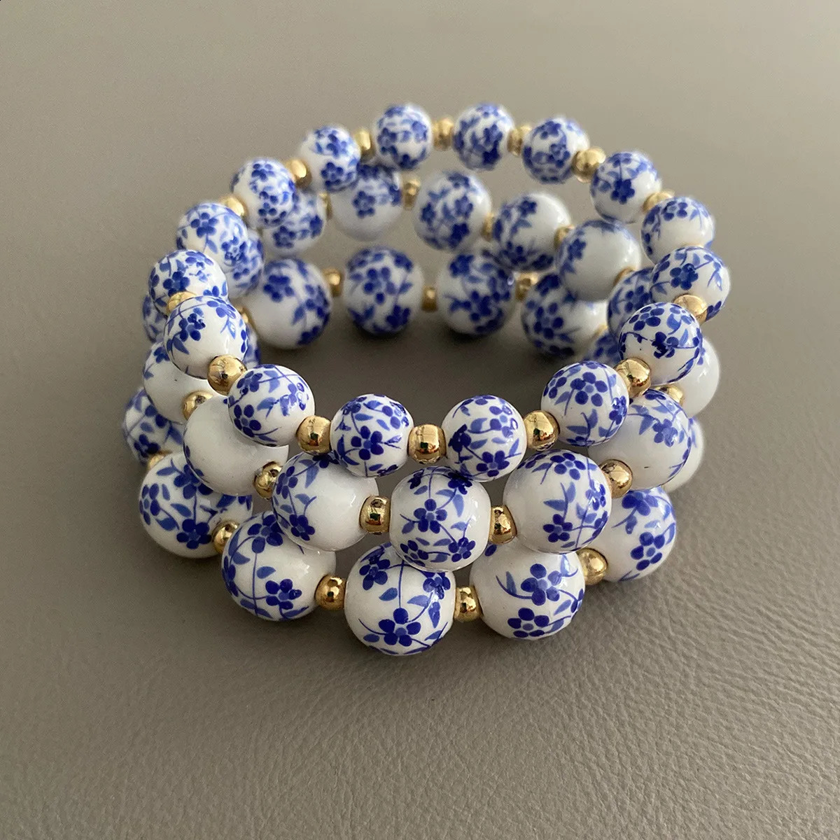81012mm Blue and White Porcelain Beads Bracelet for Women Handmade Weave Elastic Rope Hand Strings Fashion Jewelry 2026 260617 - view 6