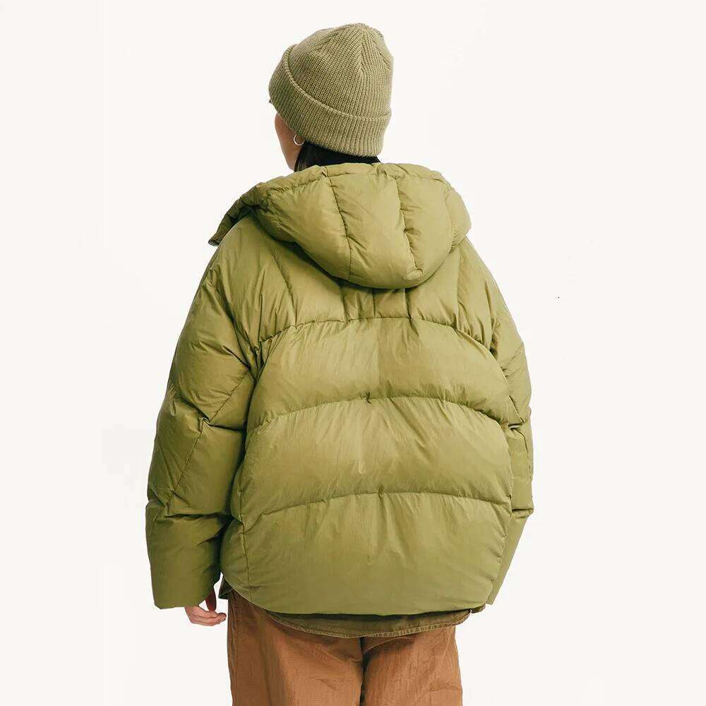 Unisex Avocado Green Puffer Jacket, 90% White Duck Down , Warm Coat, Work Style Triple-Proof W260626 - view 5