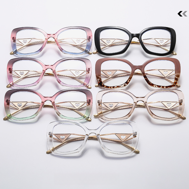 2026 Designer's New Large Frame Personalized Trendy Daily Leisure Luxury Versatile Color Blocked Sunglasses Women's Love Theme Large Frame C - view 9