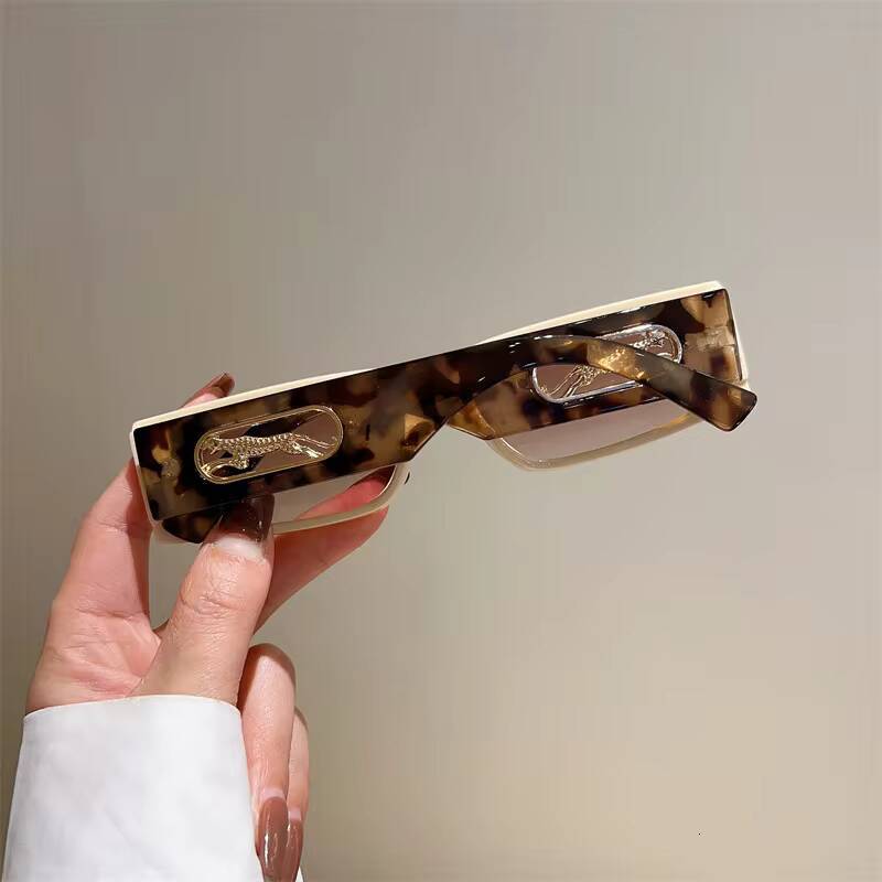 Designer Small Frame Rectangle Sunglasses Women For Men Vintage Fashion Sun Glasses Trending Punk Leopard Shades UV - view 5