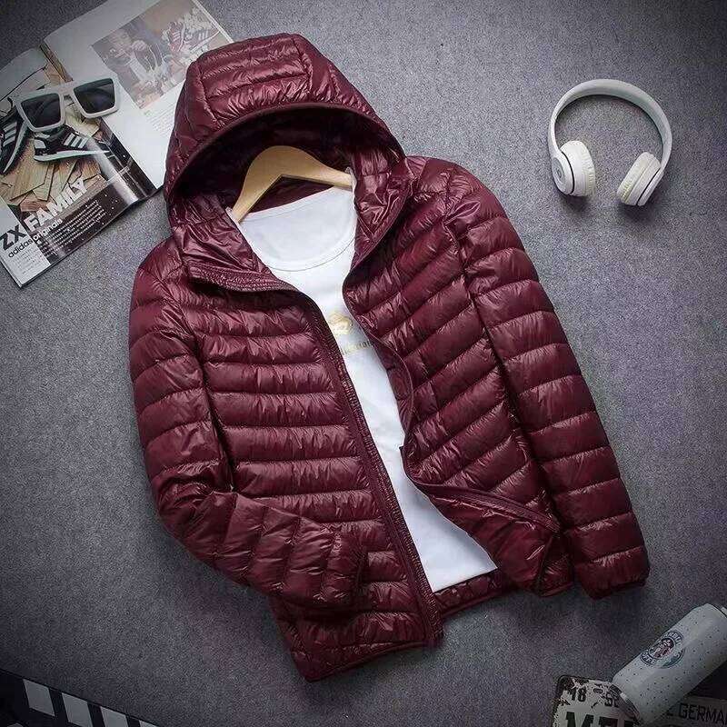 0-10 Men's Winter Jacket Ultra Light Duck Down Jackets Portable Hooded Puffer Feather Thin Parkas Windproof Outerwear Coat 5XL J260626 - view 6