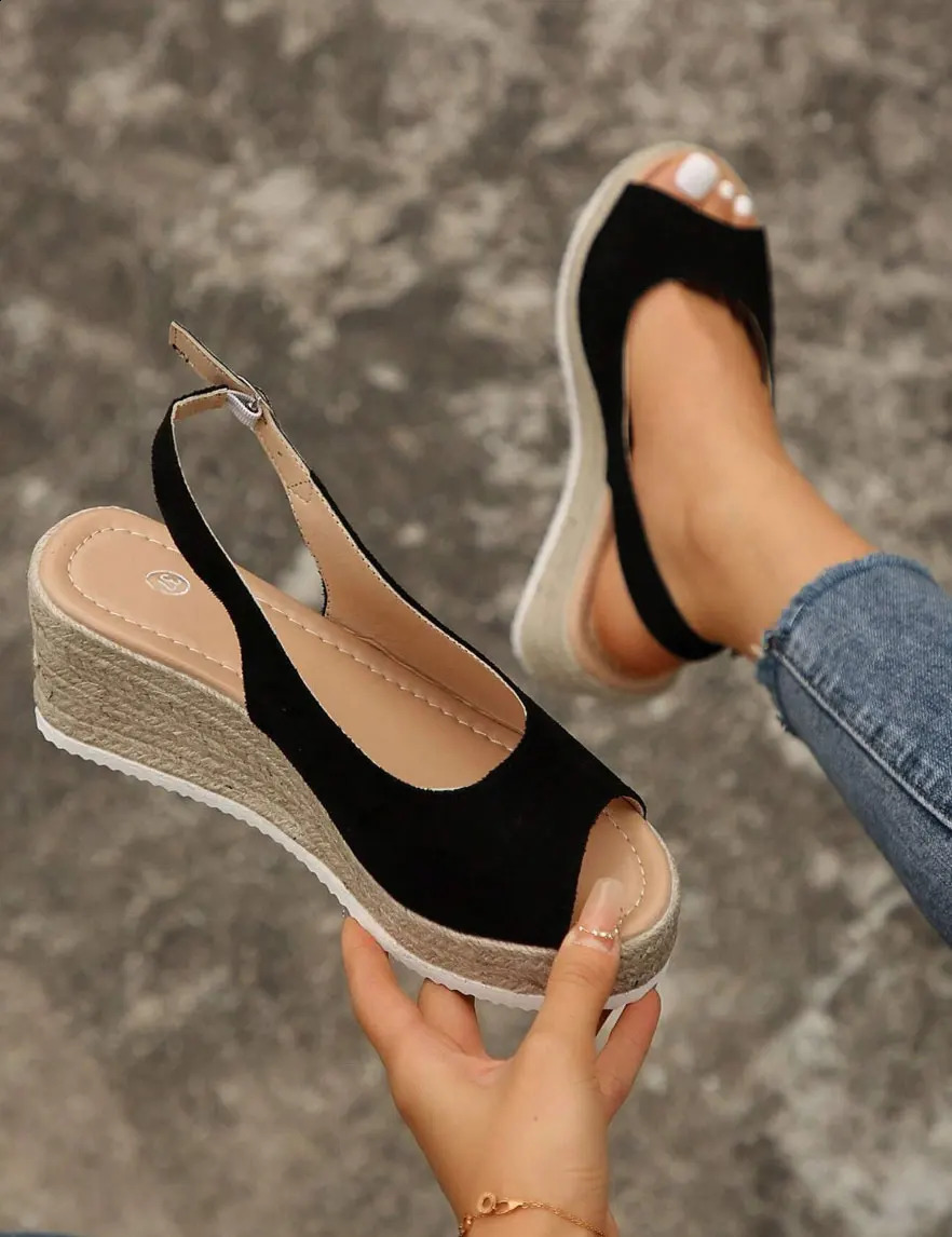 Womens Chunky Heel Sandals Comfortable Elegant Summer Shoes Waterproof Platform SlipOn Large Size Outdoor Daily Wear 260626 - view 3