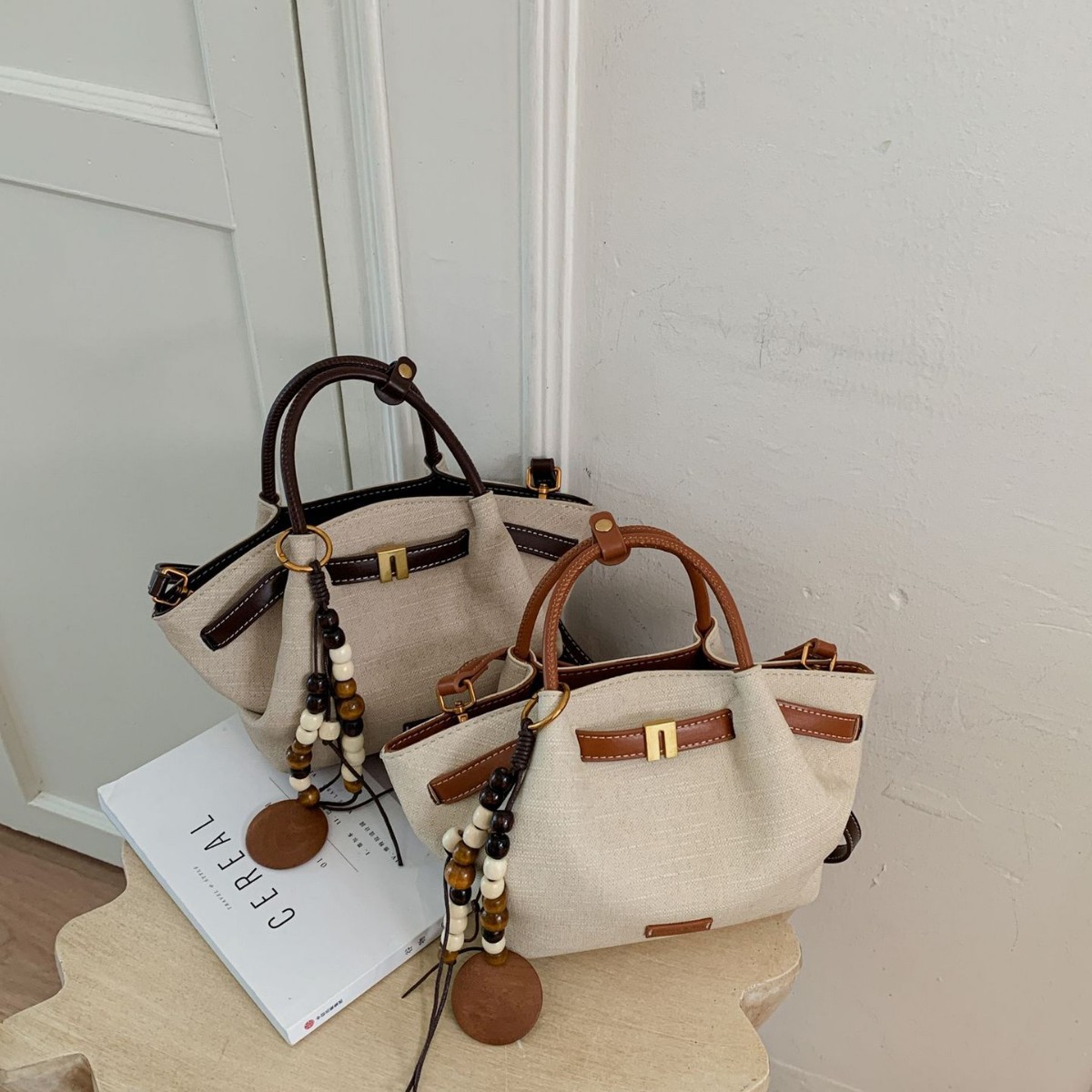 High-End Color Block Basket Bag, Casual Commuter Versatile Crossbody Purse, Fashion Trendy Bucket Handbag - view 4