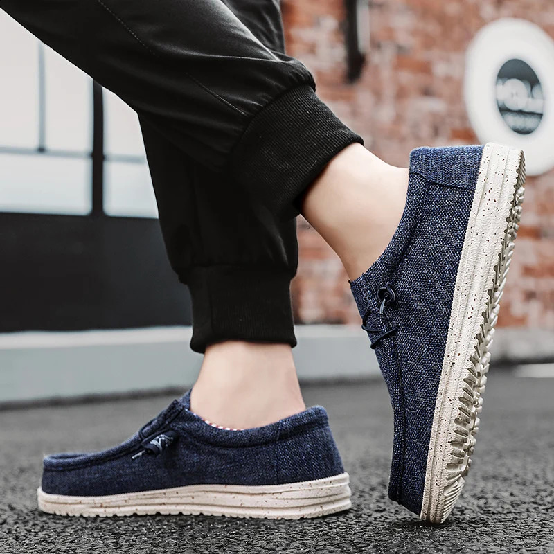 Men Casual Shoes Fashion Denim Canvas Breathable Walking Flat Outdoor Large Size Light Mens Loafers 260626 - view 5