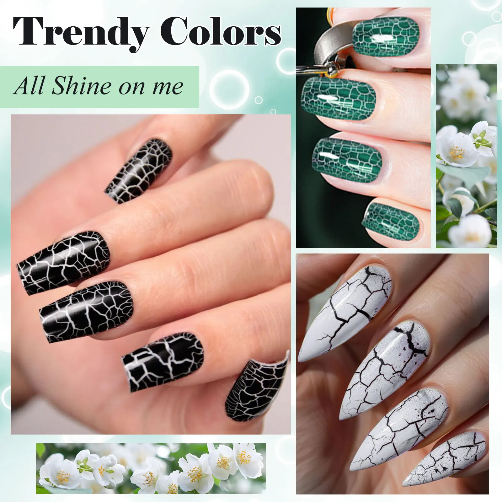 6pcs Crackle Gel Nail Polish Set Cracking Nail Lacquer Quick Dry Nail Art Varnish Semi Permanent Soak Off UV Gel Nail Supplies 260626 - view 6