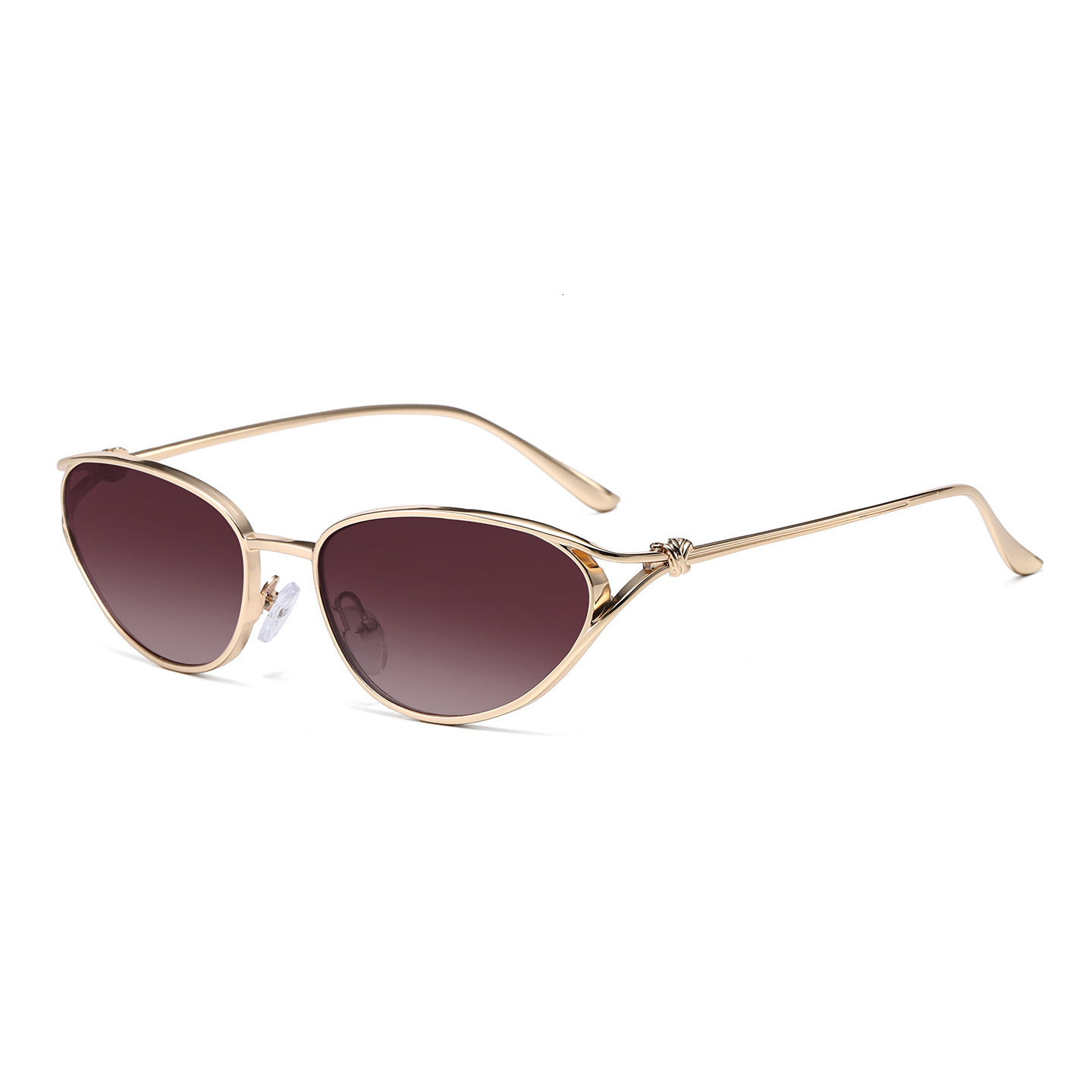 2026 New Small Frame Knot Cat Eye Metal European And American Retro Ins Style Unique Trendy Sunglasses - view 5