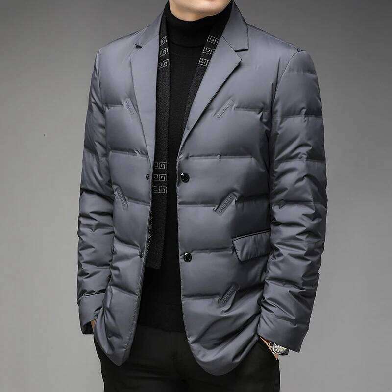 Men's Winter Fashion High-Quality Jacket 90% White Duck down Warm Coat with Removable Scarf Suit Collar M-4XL Sizes W260626 - view 5