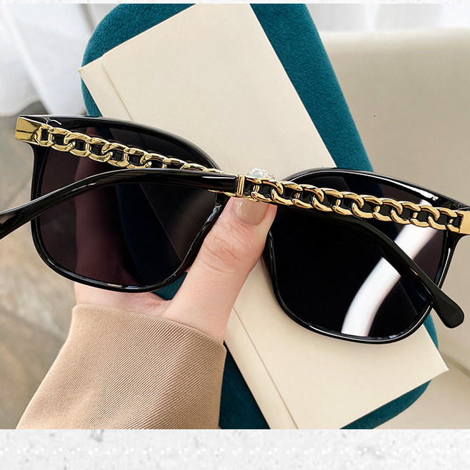 2026 New Women's Designer Round Small Frame Chain Leg Personalized Versatile Trendy Luxury High Quality Fragrant Women's Sunglasses Sunshade - view 6