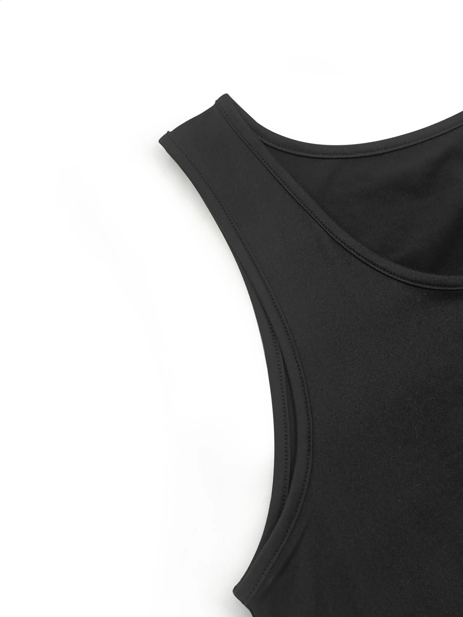 Womens Casual Sleeveless Tank Dress Solid Color Scoop Neck Mini Soft Stretchy TShirt for Summer Daily Wear 260625 - view 5