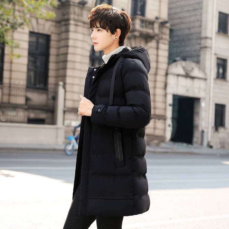 Mid-length New Thickened Hooded Winter Warm Cotton-padded Jacket for MenLeisureDown Mountaineering Overcoat Men W260626 - view 4