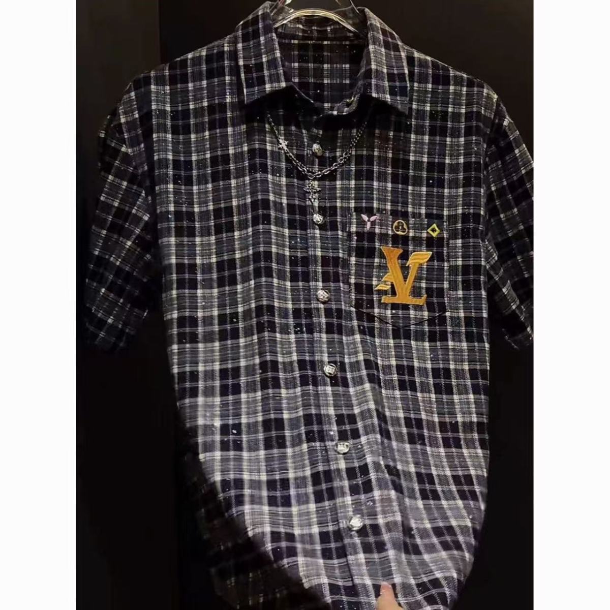 Men's Chinese-Style T-Shirt, Longline Slim-Fit Short-Sleeve Shirt with Figure Embroidery, Feather Decoration, Square Neck, Polyester Casual Top for Su - view 3