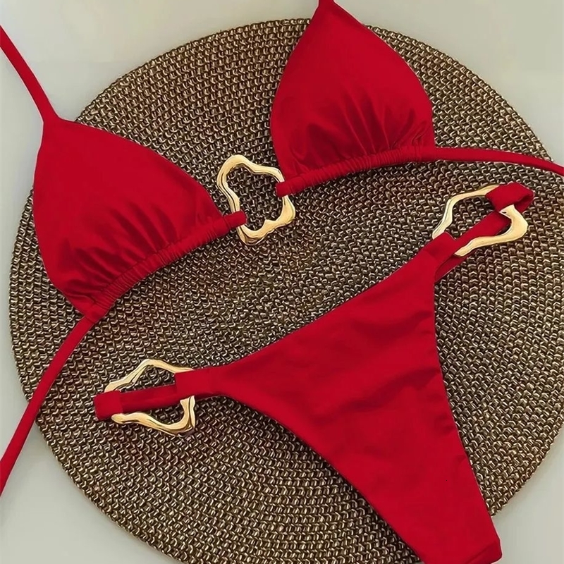 Sexy Halter Micro Bikini 2026 Women Swimsuit Solid Swimwear Thong Bikinis Set Brazilian Beach Wear Bathing Suit Biquini Female y260615