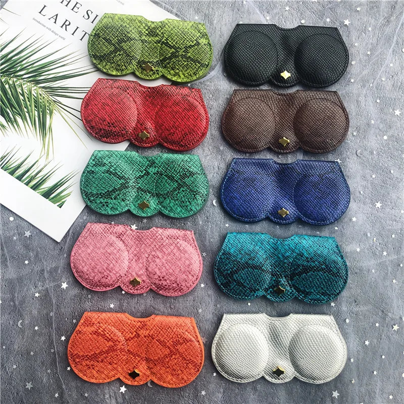 2025 Serpentine Sunglasses Cases Solid color Sunglasses Bag Glasses Protective Sleeve PU Leather Glasses Case 260625