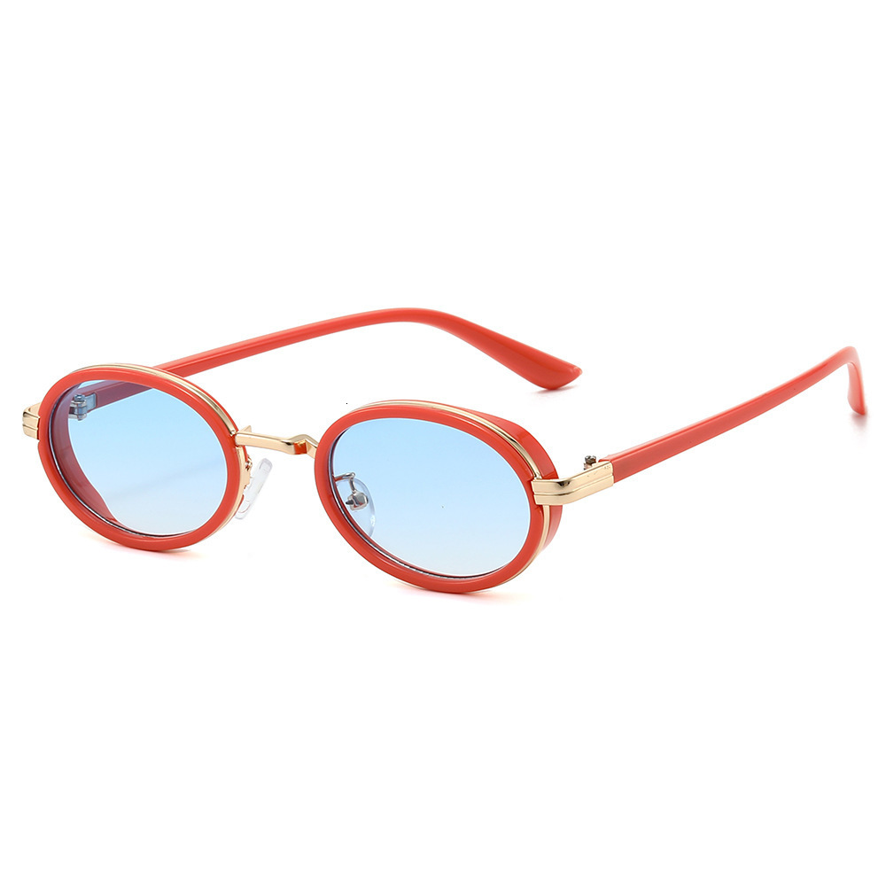 2026 New Model Steam European And American Small Frame Metallic Fashion Oval Futuristic Sunglasses Retro Punk Glasses - view 5