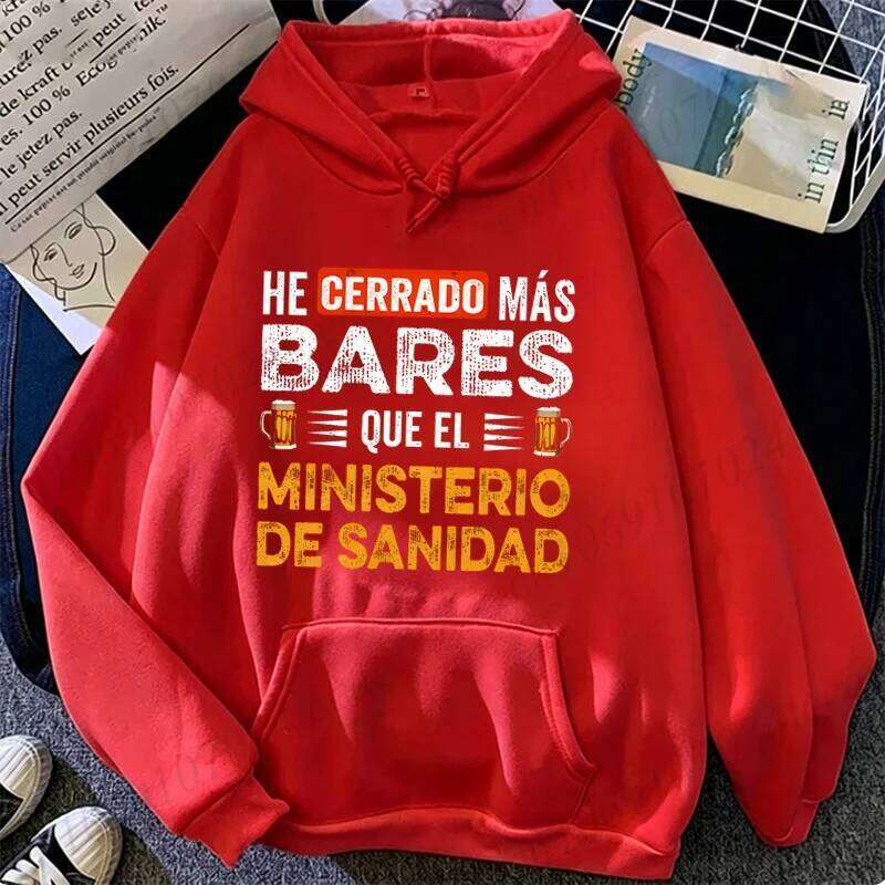 New Autumn Winter Sports Style Hooded Sweatshirt HE CERRADO MS BARES QUE EL MINISTERIO DE SANIDAD Fashion Trendy Men's Hoodies W260626 - view 6