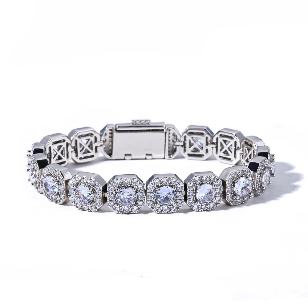 Valentine Day Cluster Tennis Bracelet Hip Hop Jewelry Sparkle 5A CZ Diamond 10/12mm Rock Sugar Tennis Bracelet Gift 260626 - view 5
