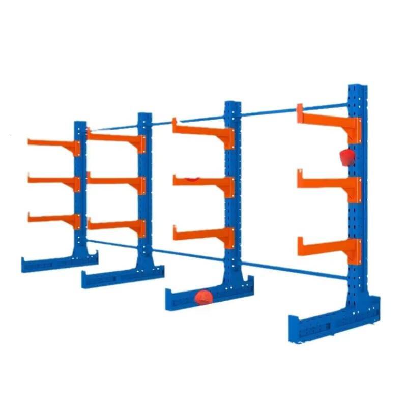 Medium-duty steel cantilever shelving, 500KG load capacity, 2-6 layers, double-sided powder-coated anti-corrosion beam frame - view 3