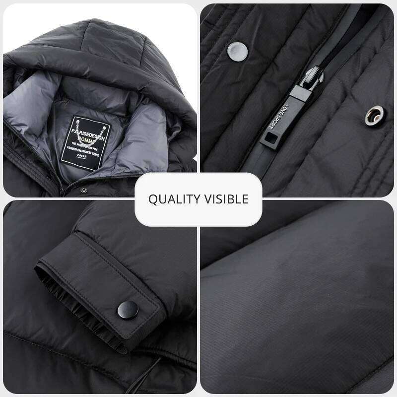 High End Long Thick New Brand Casual Fashion Winter Down Jacket Men Hooded Warm Street Parkas Feather Windbreaker Puffer Coats W260626 - view 5