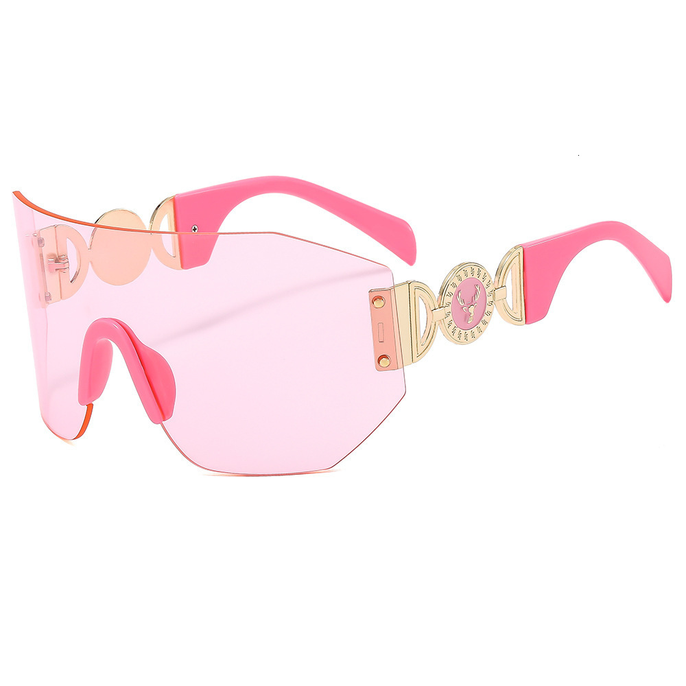 Designer's New European And American Frameless One-piece Sunglasses Fashion Sports Men's And Women's Outdoor Cycling Glasses Large Fram - view 5