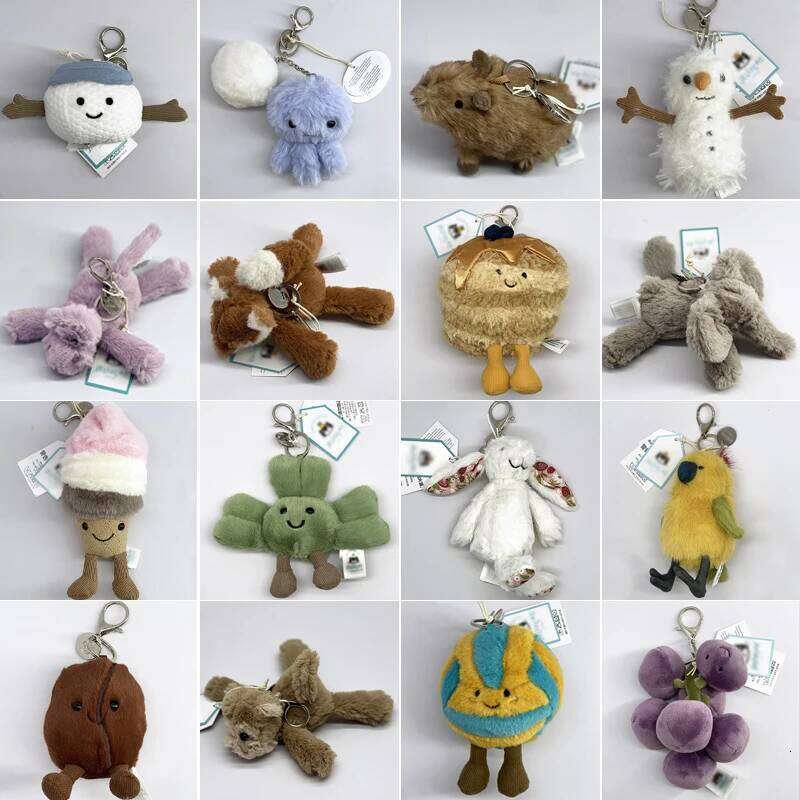 Golf Ball Grape Keychain, Jellyfish toy, Hippopotamus, And Plush Elephant JC Bag Keychain 26Y0626