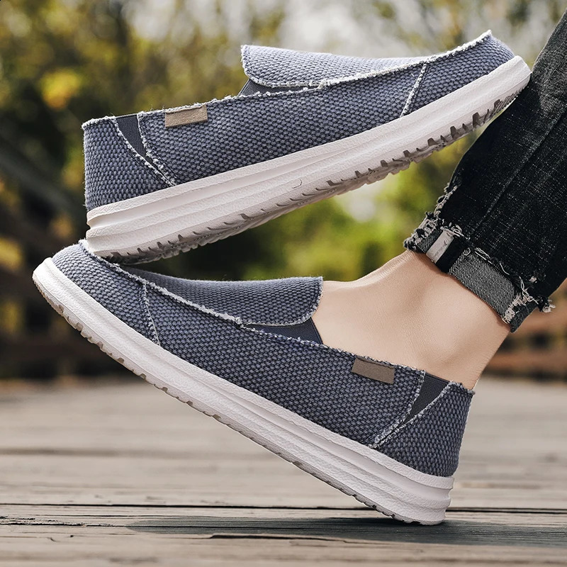 Summer Denim Canvas Men Breathable Casual Shoes Outdoor Non-Slip Sneakers Comfortable Driving Shoes Mens Loafers Big Size 39-47 260626 - view 6