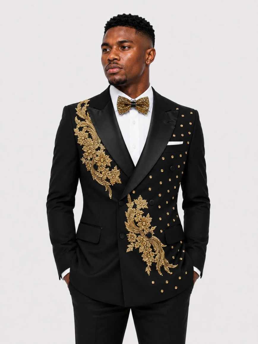 Exquisite Wedding Tuxedos Crystal Appliques 2 Piece Set Men Suit Handsome Jacket Pants Groom Evening Prom Blazers Customized - view 5
