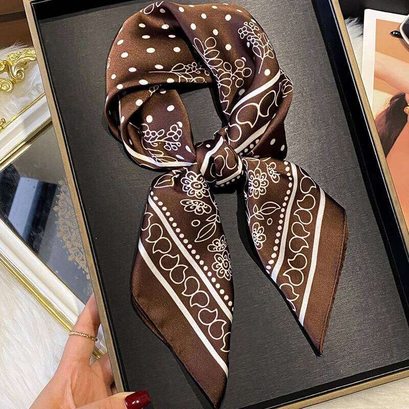 New Paisley Print Scarf for Women Square Hijab Soft Neck Tie Female Fashion Decoration Silk Headscarf 70*70cm Kerchief 26Y06226