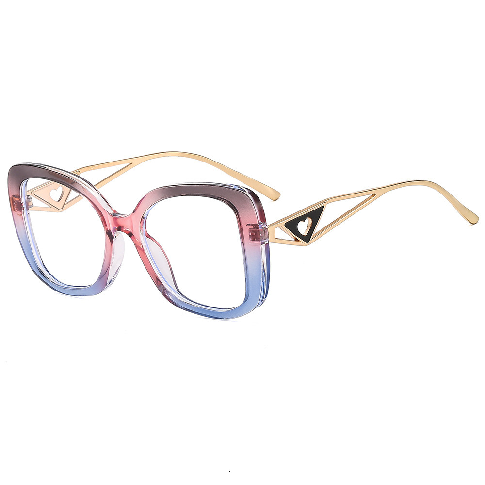 2026 Designer's New Large Frame Personalized Trendy Daily Leisure Luxury Versatile Color Blocked Sunglasses Women's Love Theme Large Frame C - view 3