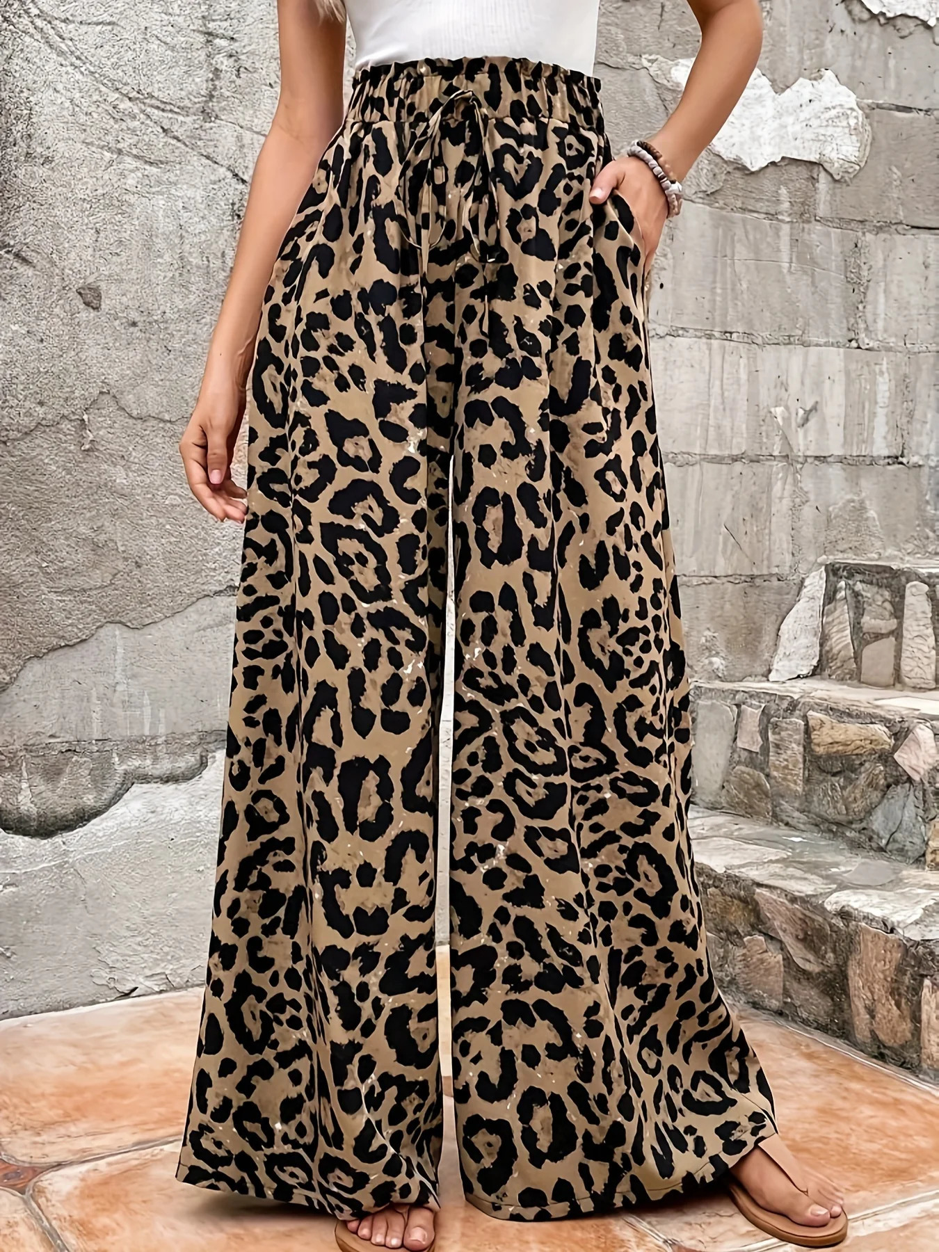 Elegant Directed Womens Loose Wide Leg Straight Pants Sophistication Comfort High Waist Long Trousers 260625 - view 5