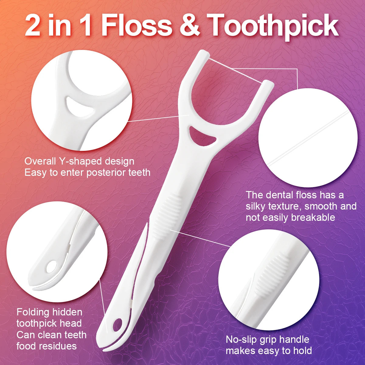 75PCSBAG Posterior Dental Floss Rod Oral Care 260626 - view 5