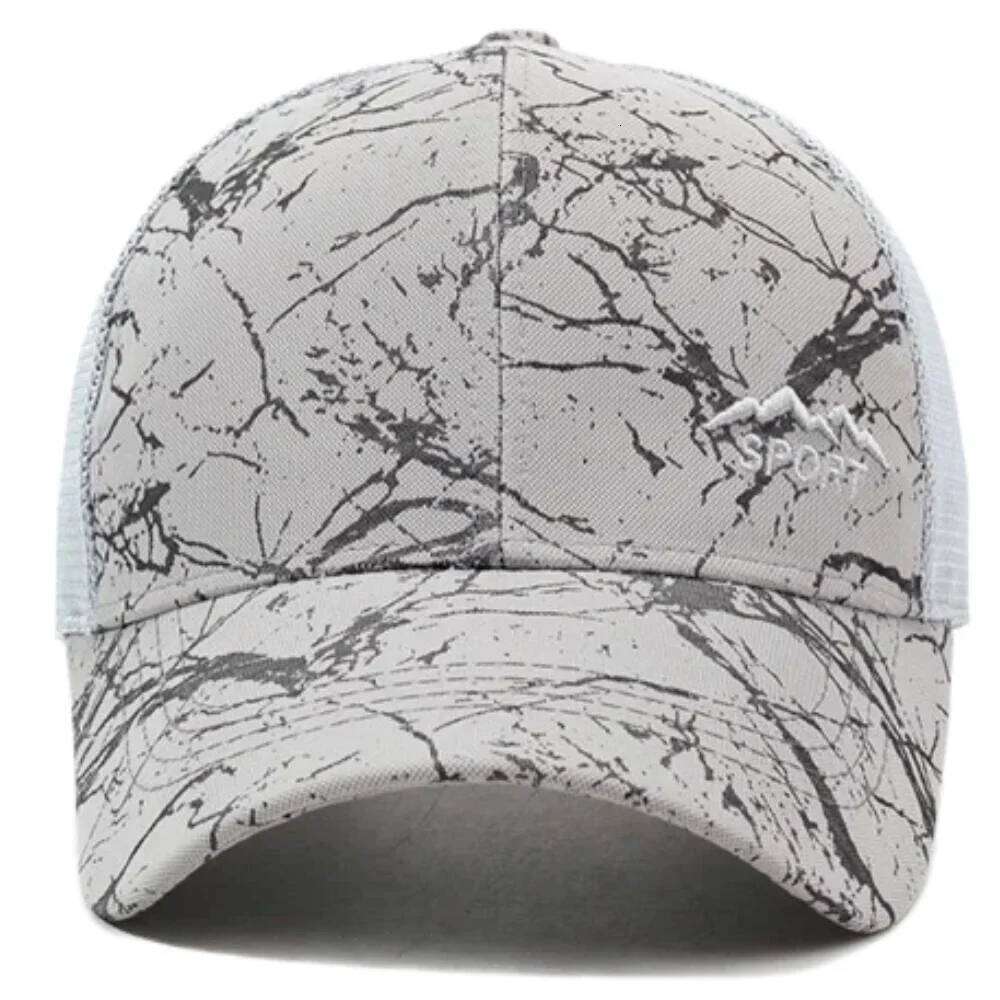 New Style Unisex Marble Print Mesh Baseball Cap Breathable Summer Hat Caps Outdoor Sun Protection Hiking Fishing Trucker Hats W260626 - view 5