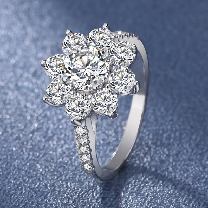 Toderi Custom Solitaire Big 2ct Gold 14k 18k Engagement Oval Vvs Moissanite Wedding Cvd Lab Grown Diamond Ring for Women - view 6