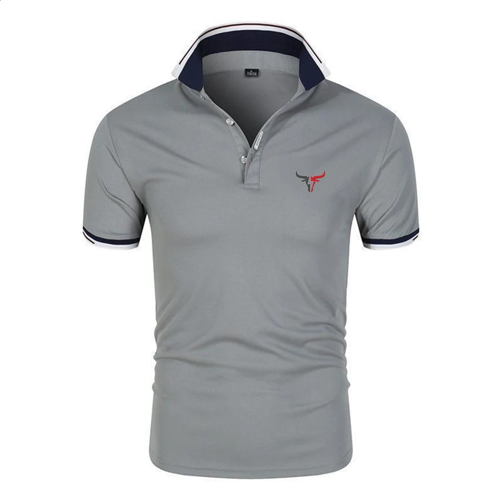 2026 Men Sport Bull Pattern Sixcolor Polo Shirts Stand Collar Breathable Tshirt Summer Fashion Short Sleeve 260625 - view 6