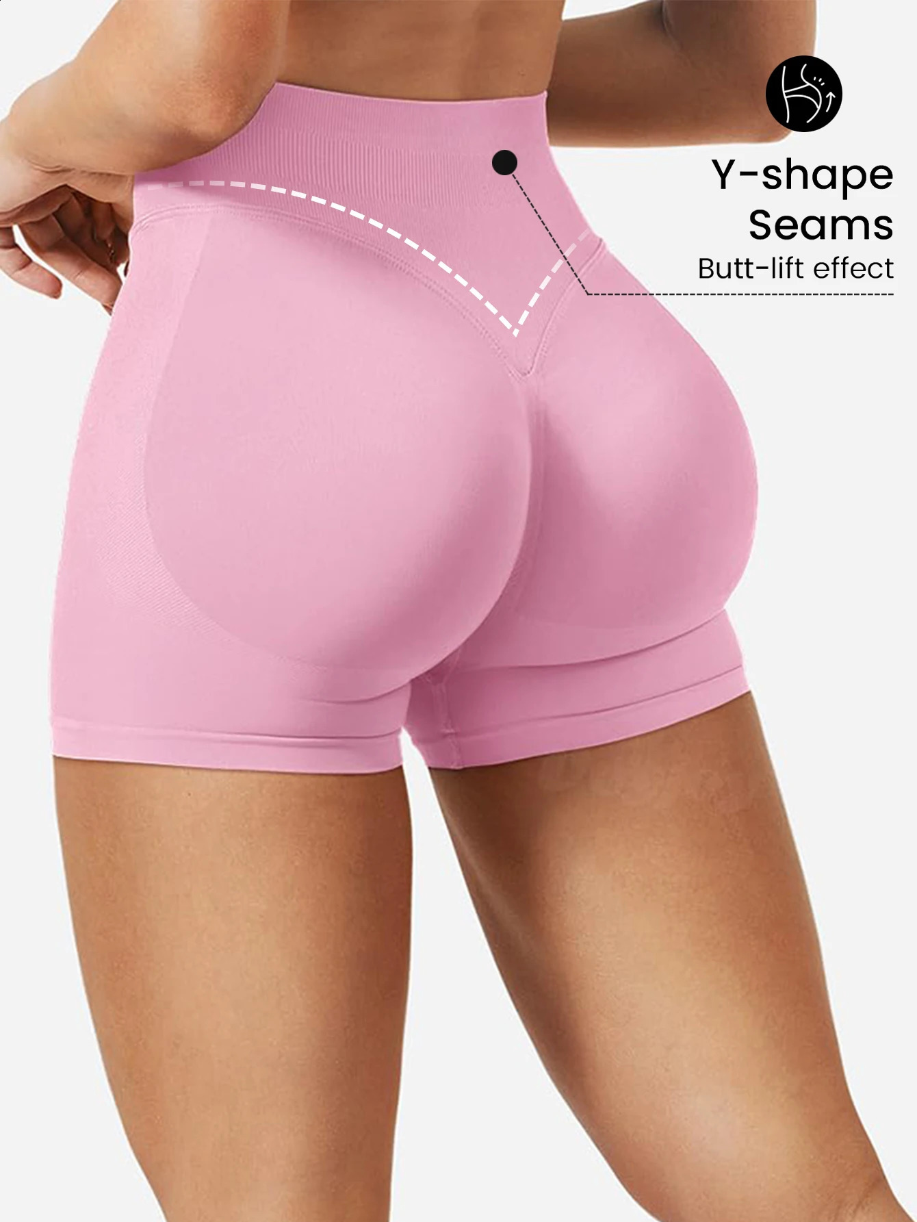 High stretch hip lifting fitness yoga shorts with peach hips and no awkward lines Pilates medium intensity training shorts 260626 - view 3