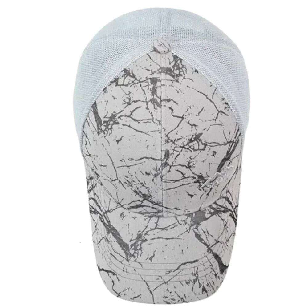 New Style Unisex Marble Print Mesh Baseball Cap Breathable Summer Hat Caps Outdoor Sun Protection Hiking Fishing Trucker Hats W260626 - view 6